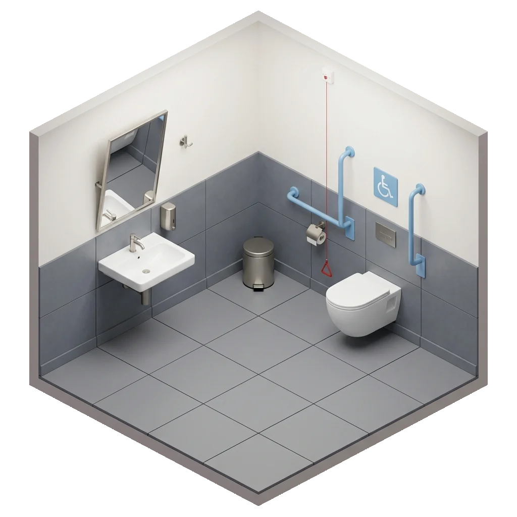 Clean restroom inside a CleanSpace partner café in Central