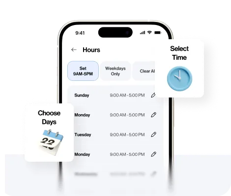 Partner controls for pricing, hours, and availability